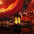 thumbnail image 4 of 4 pcs Candle Lantern Decorative Lamp for Table or Hanging,Outdoor Patio or Porch, Weddings, Black Metal, Amber Orange Glass, 4 of 5