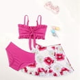 thumbnail image 3 of Usaibhir Girls Swimsuit 3 Piece Bathing Suits Bikini Tankini Set Beach Swimwear with Cover Ups Skirt for 2-9T, 3 of 7