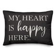 thumbnail image 2 of Creative Products Heart is Happy Here on Black 14x20 Indoor / Outdoor Pillow, 2 of 3