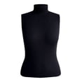 thumbnail image 2 of Blusa George para Mujer, sin Manga Cuello Alta Tela Rib Negro Talla G, 2 of 4