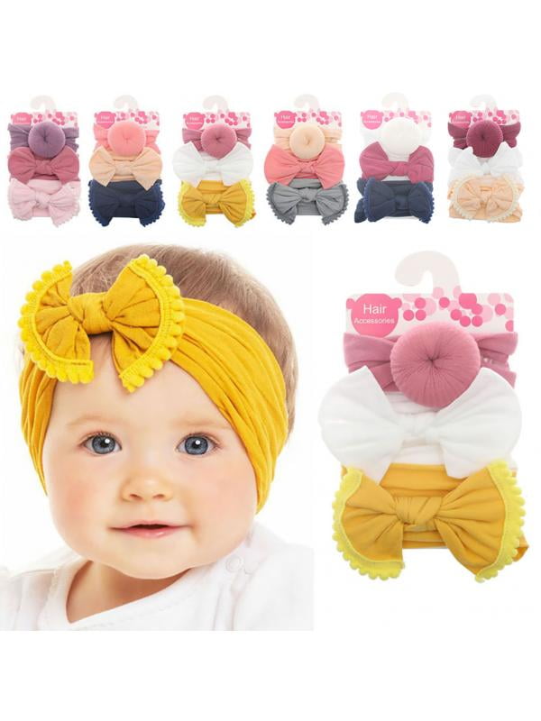 Kernelly 3 Pcs Bow HeadBands, Baby Girl Headbands for Elastic Hair Band