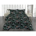 thumbnail image 2 of Ambesonne Forest Vibes Quilted Bedspread Set 3 Pcs, Night Woodland Leaves, Twin, Jade Green and Charcoal Grey, 2 of 4