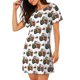 thumbnail image 2 of Easygdp Cartoon Tractor Camisón de manga corta para mujer, informal, estampado, 2 of 6