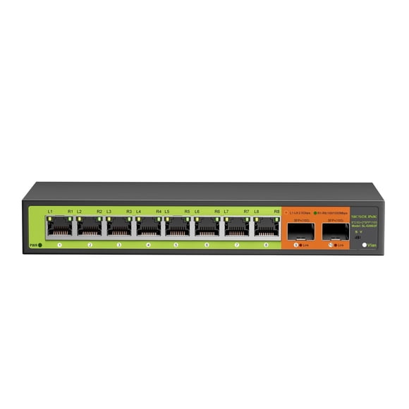 Conmutador Ethernet SICSOLINK de 10 puertos 2,5 G, 8 x 2,5 G RJ45, 2 x 10 G SFP