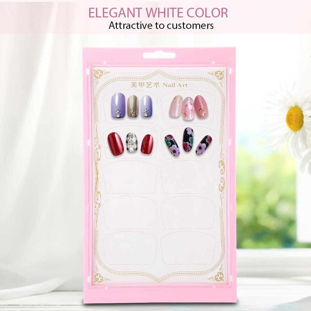 LAZIOEGR Nail Art Display Stand – Dual‑Side 60‑Color Card & 10‑Tip Frame, Sturdy Rack, Dust‑Proof Film, Ideal for Salon & Practice