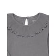 thumbnail image 3 of easy-peasy Toddler Girl Long Sleeve Rib Ruffle T-Shirt, Sizes 18M-5T, 3 of 4