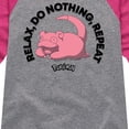 thumbnail image 3 of Pokémon - Slowpoke Relax Repeat - Girls Raglan Graphic T-Shirt, 3 of 5
