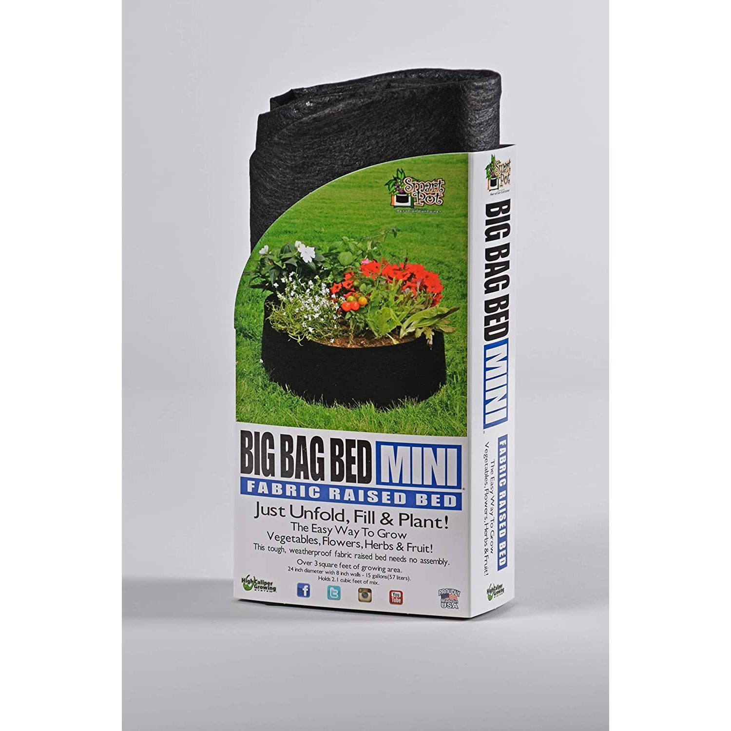 12015 Big Bag Bed Fabric Raised Planting Bed, Mini , Black, Easy to set