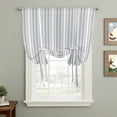 thumbnail image 2 of Vintage Stripes Tie Up Curtains for Windows, Balloon Window Shades, Retro Minimalist Lines Pattern Light Blue Kitchen Window Treatments Roll Up Curtain for Basement/Nursery 52"x45", 2 of 8