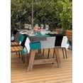thumbnail image 3 of Outdoor Tablecloth with Umbrella Hole for Patio/Picnic/Party/Camping, Modern Turquoise Grey Waterproof Table Cloth Rectangle Table Cover Washable, Abstract Geometric Color Blocks (60"x 84"), 3 of 8