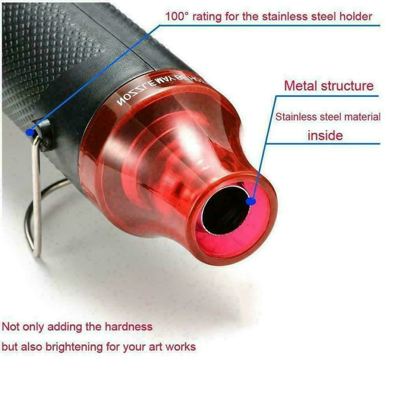 VEAREAR Heat Gun for Crafting, 300W 392℉ (200℃) Fast Heat Mini Hot Air Gun  with Reflector Npzzle, 100 and 150 L/min 2 Wind Speeds Adjust, Heatgun for