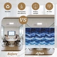 thumbnail image 5 of Navy Blue Ombre Window Privacy Film, Modern Moire Abstract Art Luxury Static Cling UV Sun Blocking Heat Control Window Tint Day and Night, Non-Adhesive One Way Windows Privacy Cover 17.7''x78.7'', 5 of 7