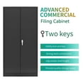 thumbnail image 4 of Aobabo 72 Inch Locking Metal Storage Cabinet w/ Adjustable Shelves, Black, 4 of 8