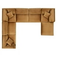 thumbnail image 4 of Modway Commix 7-Piece Down Filled Overstuffed Performance Velvet Sectional Sofa in Cognac, 4 of 5