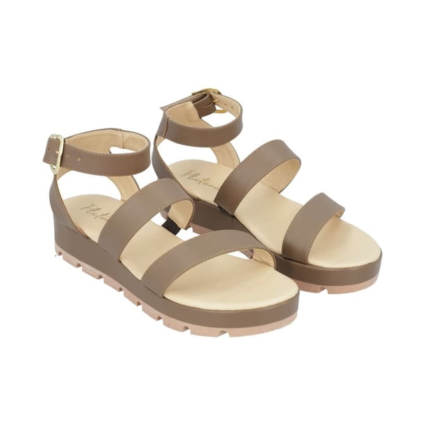 Sandalia De Plataforma Para Mujer Color Nude De Látigos Platonia ZURI-02-NUDE