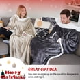 thumbnail image 7 of Catalonia Wearable TV Blanket with Sleeves Arms Warm Micro Plush Sherpa Fleece for Adult Large Wrap Throw Robe 72 x 55”, 7 of 7