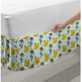 thumbnail image 2 of Autumn Bed Skirt, Flower Bouquets and Fall Maple Leaves Carnation Blossoms Flora Pattern, Elastic Bedskirt Dust Ruffle Wrap Around for Bedding Decor, 4 Sizes, Pale Blue Earth Yellow, by Ambesonne, 2 of 2