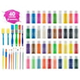 thumbnail image 1 of Kids Tempera Paint Set | Value Pack Includes 40 Washable Non-Toxic Colorful Paints (2oz bottles) & 15 Brushes | Metallic, Neon, Glow In The Dark, Glitter Paints | Paint For Arts &, 1 of 7