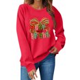 thumbnail image 2 of Merry Sweatshirts For Women Christmas Sweatshirts for Women Merry and Bright Sweatshirt Xmas Long Sleeve Shirts Crewneck Pullover Tops 17-Red M, 2 of 5