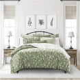 thumbnail image 1 of 6ix Tailors SAK-TOS-GRE-CVT-SK-3PC Sakura Green Super King Coverlet & 2 Pillow Shams Set - 3 Piece, 1 of 1