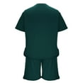 thumbnail image 3 of Men's Short Sleeve Tracksuit, Summer Casual T Shirt and Shorts Set with Pockets Oversize Two Piece Casual Daily Athletic Set Sweat Suits for Womens 2 Piece Wide Leg Green M, 3 of 5
