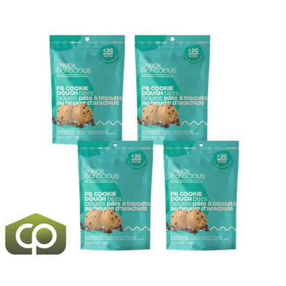 Snack Conscious Gut-Friendly Peanut Butter Cookie Dough Bites, 4 × 150 g (4/Case)