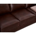 thumbnail image 6 of 3-Seater Sofa, Upholstered PU Leather Sofa Chair with Storage Drawer, Wood Legs, Large Back, Nail Decoration, 82.68"  Modern Accent Sofa Couch for Living Room, Guest Room, Burgundy, 6 of 8