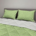 thumbnail image 2 of Foliage Comforter & Sham Bedding Set, Nature Springtime Seasonal Pastel Colored Repetitive Floral Leaves Pattern, 3 pcs Duvet Set Microfiber Filling Quilt, 5 Sizes, Pistachio Green, by Ambesonne, 2 of 4