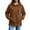 Brown, variant on Women's Raglan Hooded Sweatshirt Oversized Long Sleeve Pullover with Side Slits & Pockets Fall Casual Tops Brown XXL