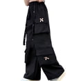 thumbnail image 3 of JLMSPLWG Girs Cargo Pants Kids Patchwork Harem Trouser Girl Boyfriend Aesthetic Pantalones Teens Cool Y2k Retro Outfits Toddler Girl Clothes, 3 of 7