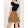 thumbnail image 4 of INSPIRE CHIC Women's Faux Suede Button Front A-Line High Waisted Mini Short Skirt XS Brown, 4 of 7