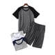 thumbnail image 2 of Qarigey 1 Juego de ropa de dormir de tela para hombre, repuesto de ropa de dormir elástica informal para primavera y verano, pijamas transpirables para Pijama XXL Qarigey AP019078-03, 2 of 6