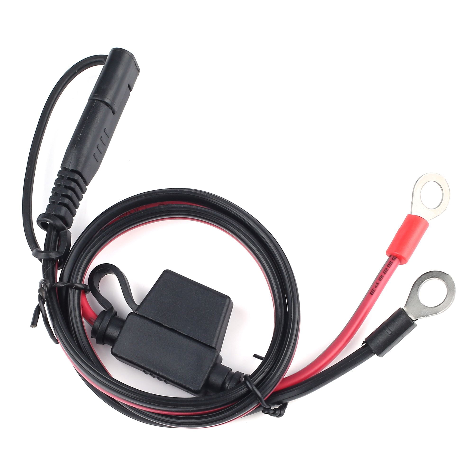 3 Pieces Ring Terminal Accessory Cables SAE to O Ring Terminal Harness 2 Pin Quick Disconnect Plug with 10A Safety Protection Fuse for Motorcycle Cars Tractor 