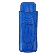 Cigar Case Holder Soft Leather Portable Wear Resistant Vintage Cigar Humidor for Birthday Blue