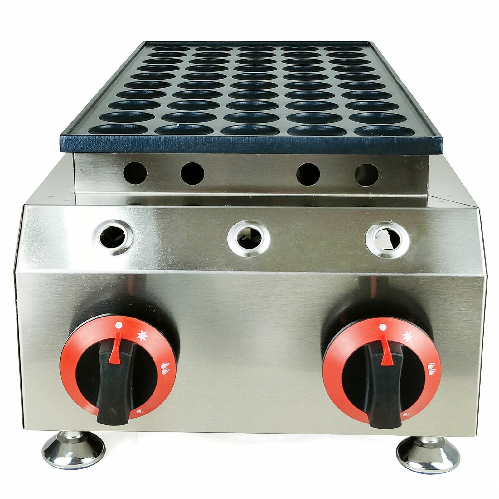 Miumaeov LPG Gas Waffle Maker Commercial Nostick Dutch Pancake Poffertjes Baker Machine (50 Pcs)