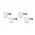 thumbnail image 1 of 4PCS Transparent Glass Creamer with Wooden Handle, Mini Coffee Milk Creamer Pitcher. 100Ml,4 * sauce cup, 1 of 7