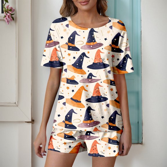 Comfortable Women's Shorts Suit For Relaxation For Lounging Home Wear And Sleep Short Sleeve Top And Shorts Set