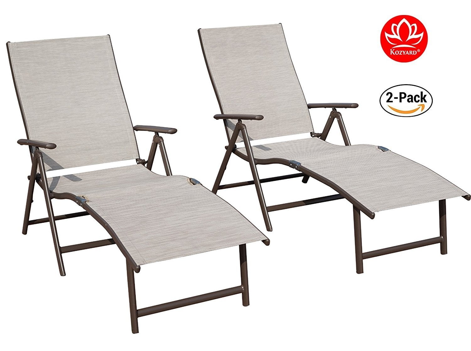 kozyard cozy aluminum beach yard pool folding reclining adjustable chaise lounge chair