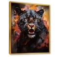 thumbnail image 2 of Designart "Spirited Dynamic Black Panther I" Animals Panther Floater Framed Canvas Wall Art, 2 of 5