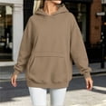 thumbnail image 5 of Hurxie Womens Oversized Hoodies Fleece Sweatshirts Long Sleeve Sweaters Pullover Fall Clothes with Pocket Khaki,L, 5 of 6