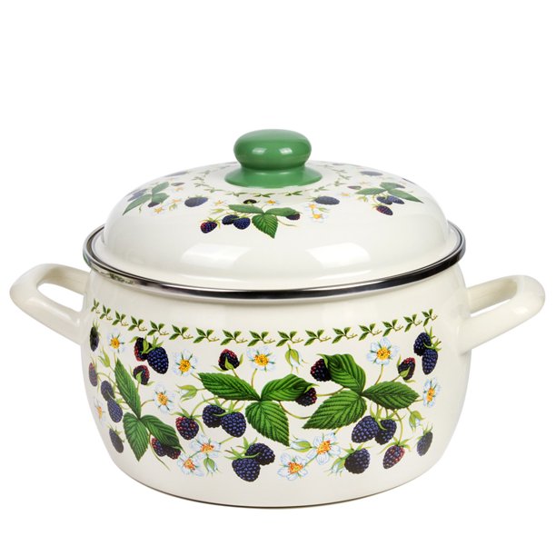 Enamel Stock Pot Blackberry Deep Enamel Cooking Pot Enameled Pot with
