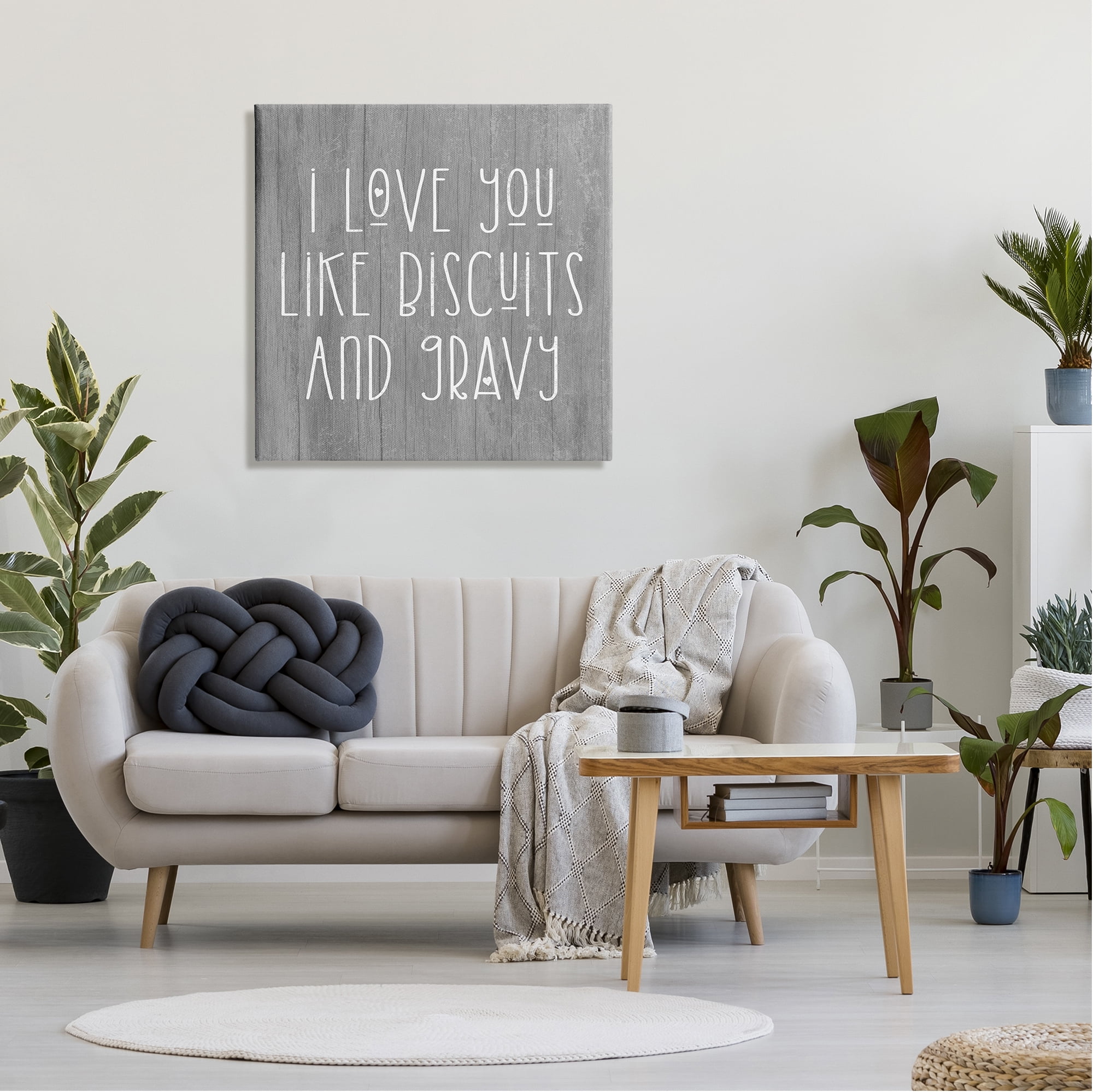 Stupell Industries Biscuits & Gravy Romantic Southern Country Phrase Graphic Art Gallery Wrapped Canvas Print Wall Art, Design by Daphne Polselli