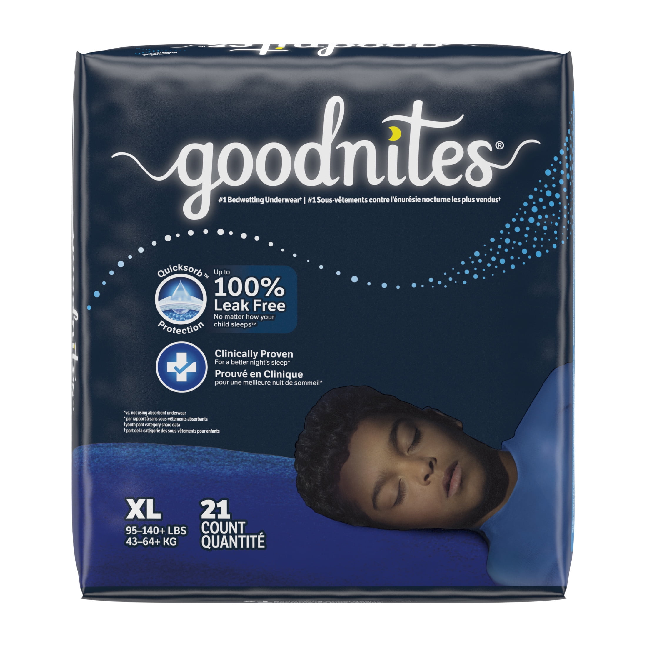 Goodnites Boys Nighttime Bedwetting Underwear, XL (95-140+ lbs