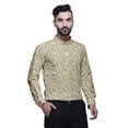 thumbnail image 3 of BESTMAN Chemises à Manches Retroussables Imprimées pour Hommes Kurta Courte Chemise à Col Mandarin, 3 of 6