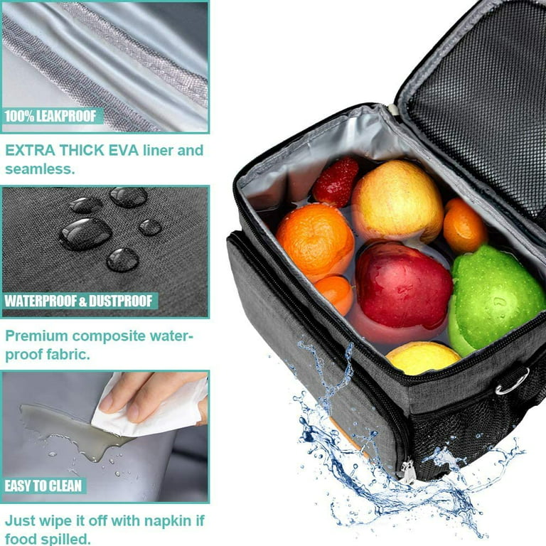 Tiblue insulated lunch bag for women/men - reusable lunch box for office  work school picnic beach - leakproof cooler tote bag freeza