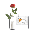 thumbnail image 1 of Cloud Weather Sun Illustration Pattern Artificial Rose Flower Hanging Vases Decoration Bottle, 1 of 3