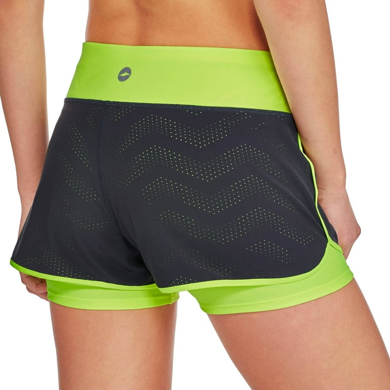 Women s Active Perforated Shorts with Built in Compression Shorts