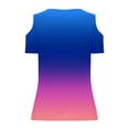 thumbnail image 5 of ZUKMRJPC Women's Cold Shoulder Tops Short Sleeve V Neck Gradual Color Basic T Shirts Casual Trendy Lightweight Tunic Shirts Summer Tops, 5 of 7