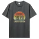 thumbnail image 3 of Camiseta de edición limitada vintage de 1979, regalo, camiseta de algodón de verano, camiseta gráfica de manga corta para hombre, ropa de gran tamaño, 3 of 5
