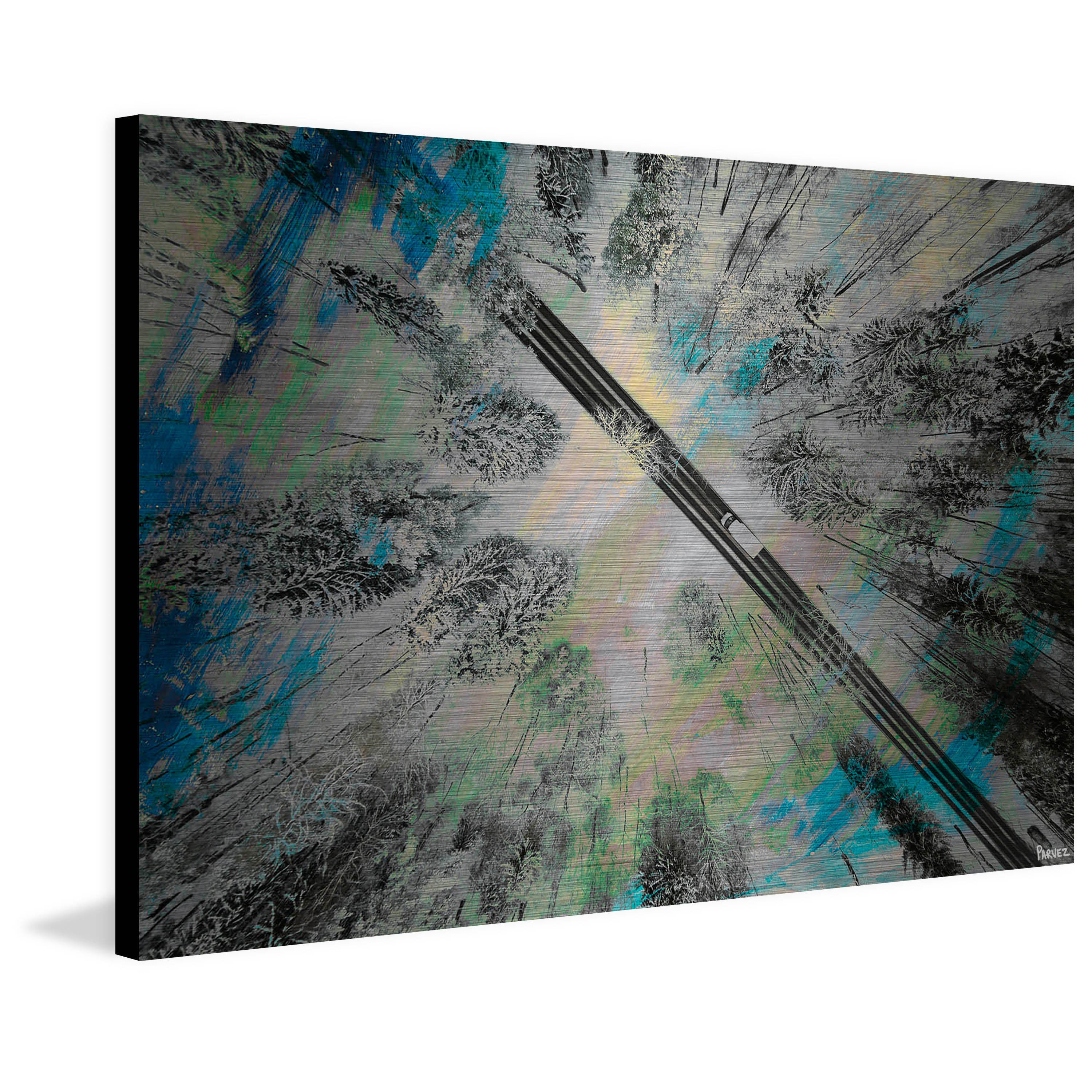 Parvez Taj "Ligthed Forest" Painting Print on Brushed Aluminum